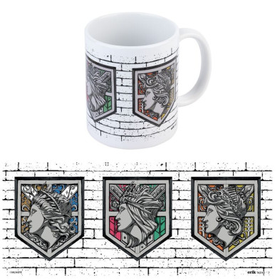 Taza Emblemas Muros Attack On Titan 350ml